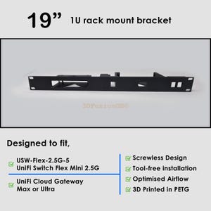 19&quot; Rack Mount Compatible with UniFi Switch Flex Mini 2.5G & Cloud Gateway Ultra / Max