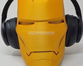 Iron Man Headphone Stand | Headphone Holder, Gaming, Room Decor, Office, Desktop | Iron Man Paintable Bust | 3D Printed