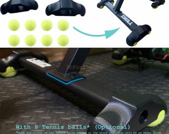 Zwift Hub Rocker Feet, Turbo Trainer, Indoor Bike Trainer Movement Tennis Ball Rocker Plate Feet x 4 inc Tennis balls | 3D Printed in Black