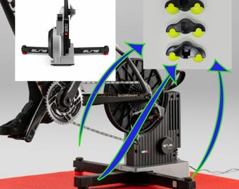 Elite Justo / Justo 2 Turbo Trainer Rocker Feet, Indoor Bike Trainer Movement Tennis Ball Rocker Plate Feet x 3 Inc Tennis Balls | 3DPrinted