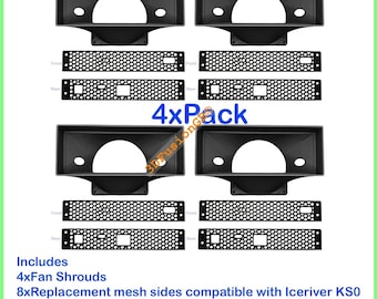 Iceriver Ks0   Forced Air Shroud & Side Mesh For 120mm Fan 280gh 4xpack | 3D Printed