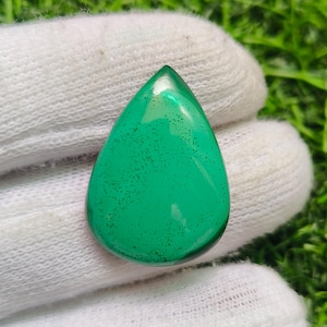 Natural Malachite Pear Cabochon, Loose Natural Gemstone, Natural Malachite For Jewelry Making , Weight -34 CT , Size - 27x20 , Code - 293