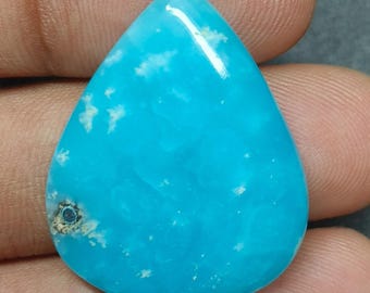 Natural Hemimorphite Cabochon: Designer Gemstone for Jewelry Making (31x25 MM, 30 Ct