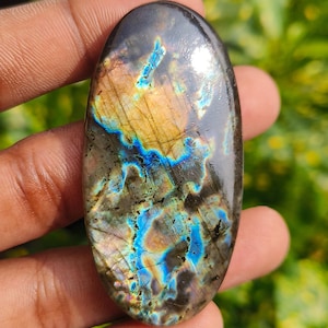 Spectrolite Labradorite  Gemstone Natural  Spectrolite Labradorite Cabochon Labradorite Loose Stone For Jewelry Making 130 Cts. 62X31X7mm