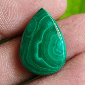 Natural Malachite Pear Cabochon, Loose Natural Gemstone, Natural Malachite For Jewelry Making , Weight 21 CT , Size - 23x16 MM