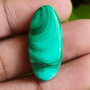 Natural Malachite Pear Cabochon, Loose Natural Gemstone, Natural Malachite For Jewelry Making , Weight 29 CT , Size - 30x14 MM