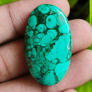 Natural Malachite Pear Cabochon, Loose Natural Gemstone, Natural Malachite For Jewelry Making , Weight 58 CT , Size - 36x21 MM