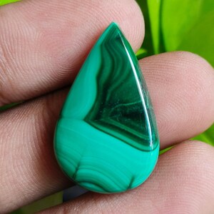 Natural Malachite Pear Cabochon, Loose Natural Gemstone, Natural Malachite For Jewelry Making , Weight 23 CT  ,Size - 27x17 MM