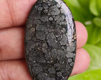 Natural Marcasite Oval Shape Cabochon Loose Gemstone, 76 Carats (50x26mm)