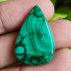 Natural Malachite Pear Cabochon, Loose Natural Gemstone, Natural Malachite For Jewelry Making , Weight 30 CT , Size - 29x20 MM