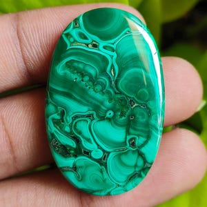 Natural Malachite Pear Cabochon, Loose Natural Gemstone, Natural Malachite For Jewelry Making , Weight 63 CT , Size - 39x25 MM