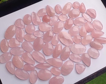 Rose Quartz Cabochon Lot: Mix Shape Gemstone Jewelry Making