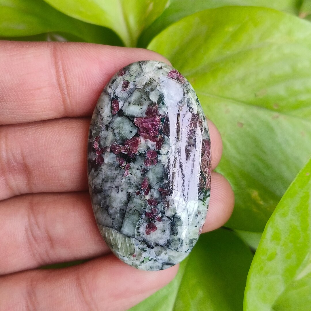 Natural Edulite Cabochon: 84 CT Radiant Gemstone (48x28mm - Etsy