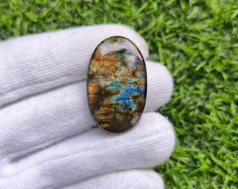 Iridescent Labradorite Cabochon: Natural Gemstone for Jewelry Making