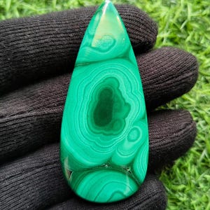 Natural Malachite Pear Cabochon, Loose Natural Gemstone, Natural Malachite For Jewelry Making , Weight -100CT , Size - 63x28x5 , Code - 1193