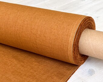 Softened Medium Weight Linen Fabric: Cathay Spice Fabric for Luxurious Creations - Ideal for Fashion, Home Décor, and Crafting Projects.