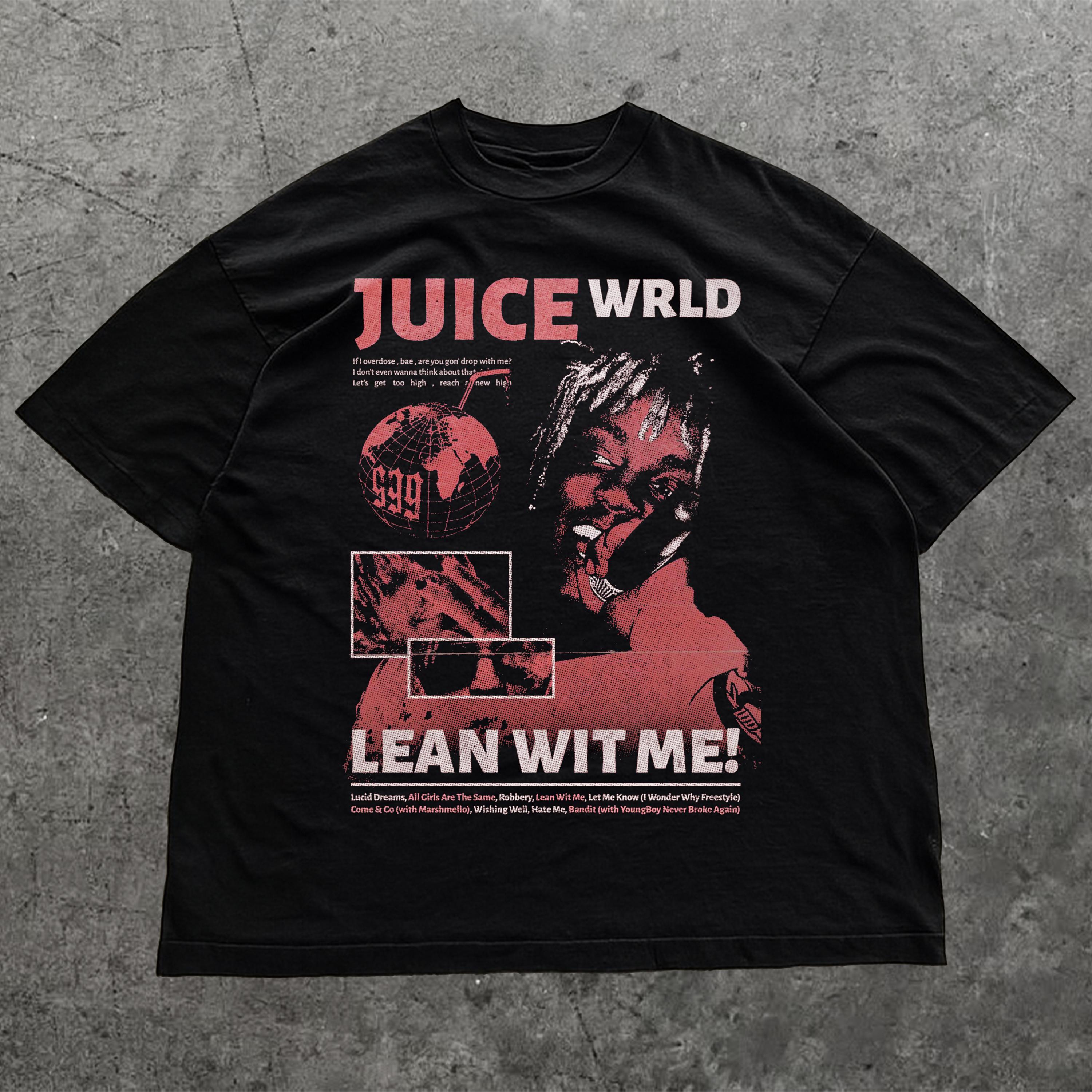 Apparel ファッション Juice WRLD Lean Wit Me 999 Tシャツ