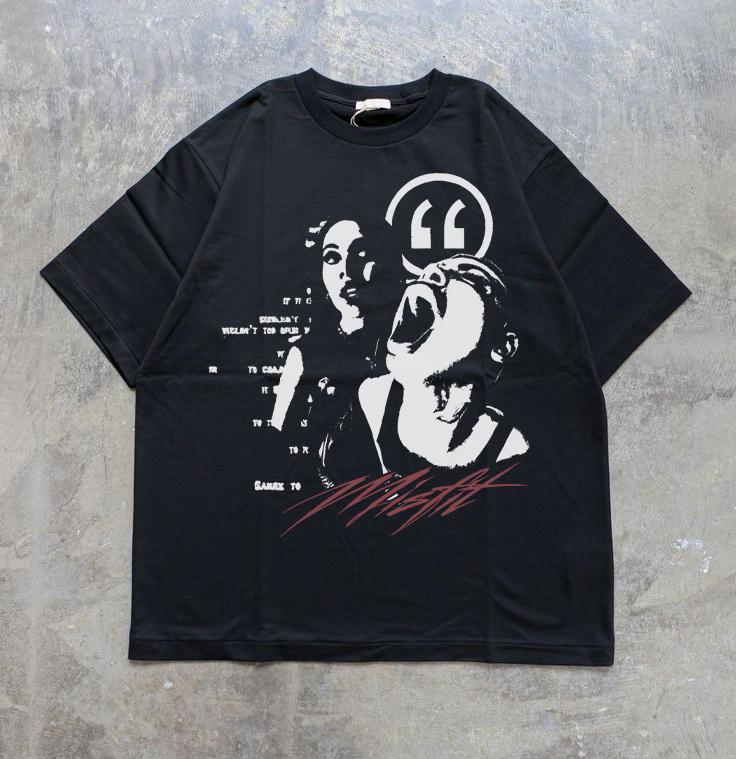 Grunge Graphic Tee, Y2K Streetwear Shirt, Hip Hop Tshirt, Baggy
