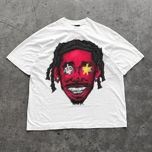 Cartoon streetwear T-shirt, vintage hiphop T-shirt met graphic, Big Lips graphic T-shirt, Street Fashion Graphic oversized T-shirt in cartoonstijl