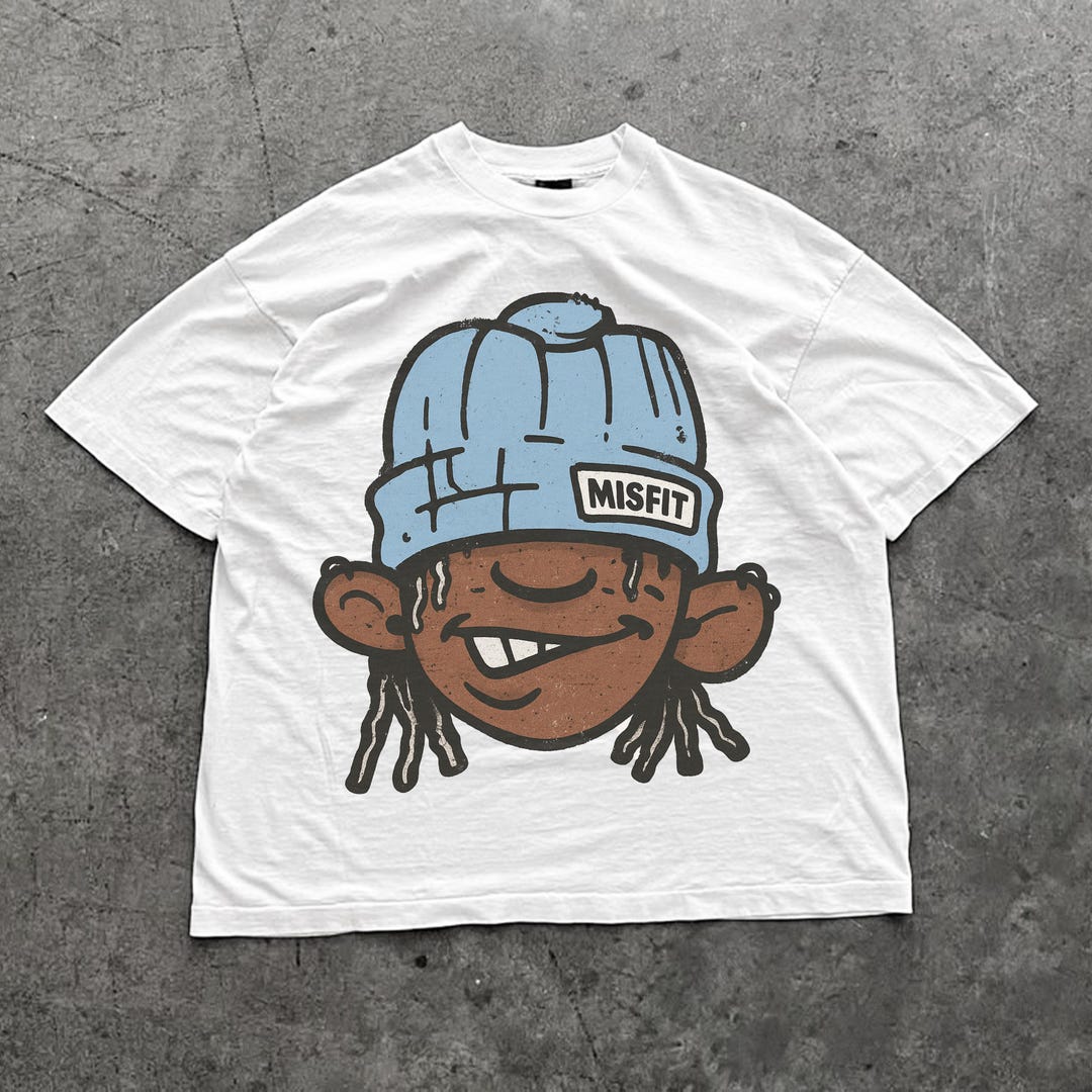 Cartoon Streetwear T-shirt, Vintage Hip Hop Graphic Tee, Big Lips