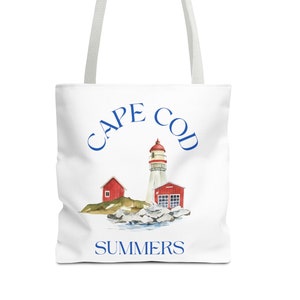 Cape Cod Massachusetts Nautical Beach Lighthouse Reusable ToteBag