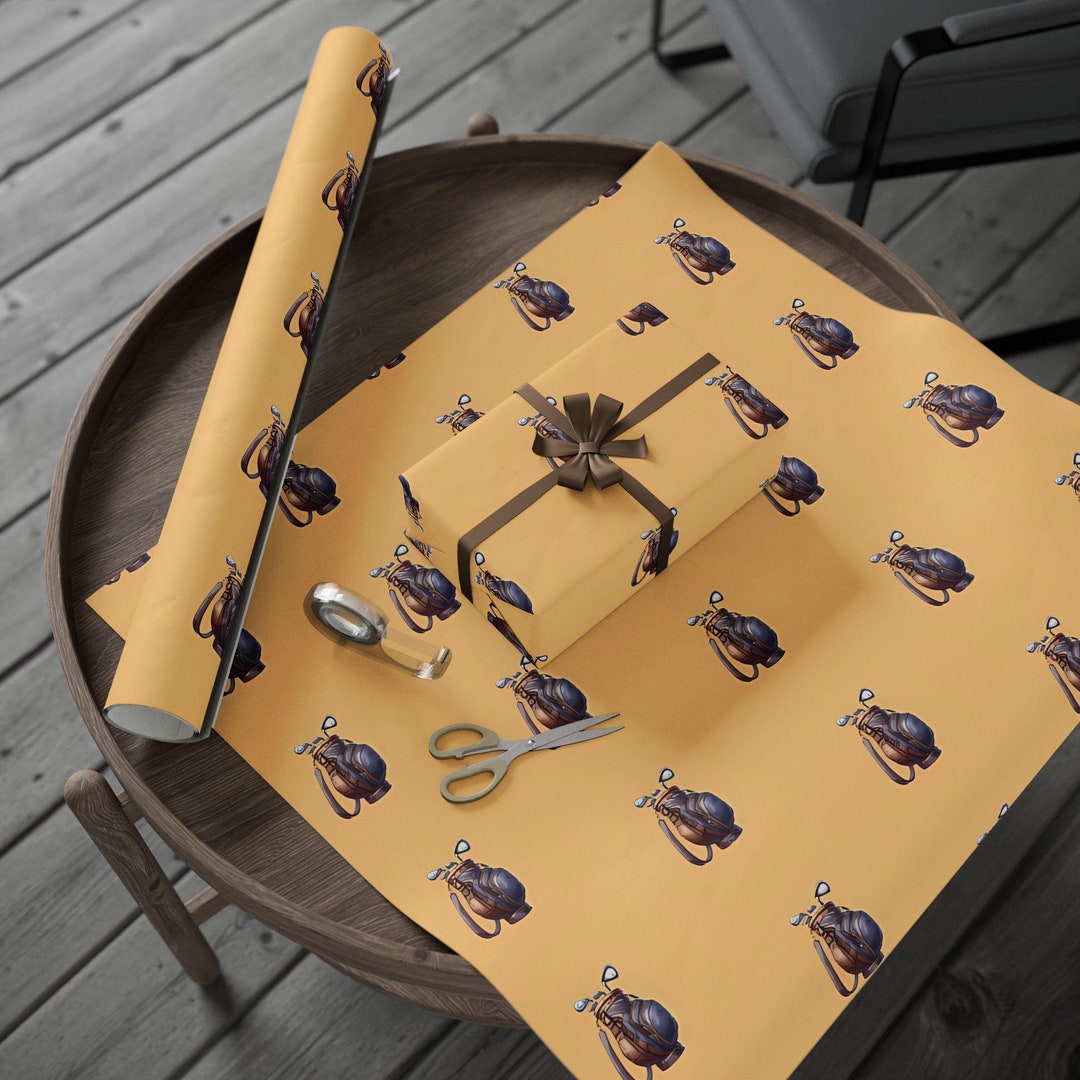 Golfer Bag Themed Wrapping Paper Christmas or Birthday Gift Wrap Paper ...