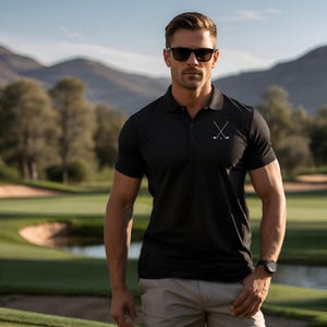 Golf Embroidered Polo Shirt, Casual Golf Shirt, Gift for Golfers, Stylish Polo, Father&#39;s Day Golf Gift, Unisex Golf Wear
