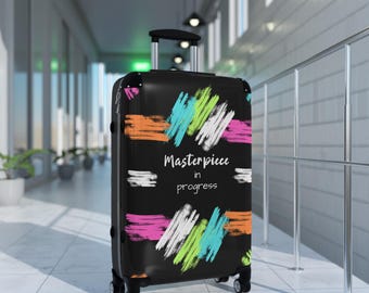 Masterpiece in Progress Suitcase | Colorful Brushstroke Luggage
