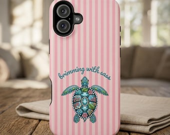 Sea Turtle Mosaic 'brimming with seas' Phone Case | Magnetic Impact-Resistant Case