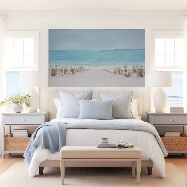 Beach Wall Art Matte Canvas,tranquil,relaxing Picturesque Sandy Beach ...