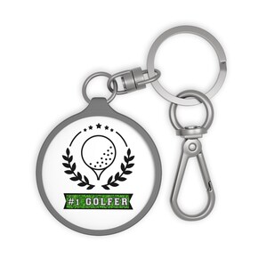 Chaveiro com tag de golfista número 1 - Presente perfeito para amantes de golfe, chaveiro personalizado, acessório para golfista, chaveiro esportivo, Dia dos Pais
