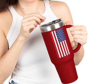 American Flag Vertical | Travel Mug