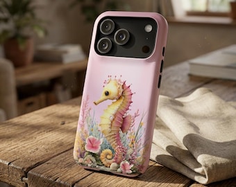 Seahorse Illustration Phone Case | Magnetic Impact-Resistant Case Coquette