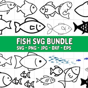 Fish SVG Bundle, Fish PNG Bundle, Fish Clipart, Fish SVG Cut Files for Cricut, Tropical Fish Svg, Fish Silhouette, Fish Vector