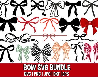 Ribbon Bow SVG Bundle: Coquette Bow Clipart (Digital Files)