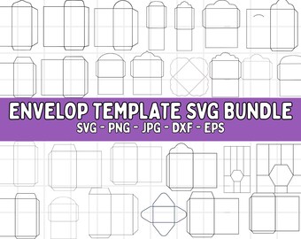Envelope Template Bundle: SVG, PNG, PDF (Instant Download)