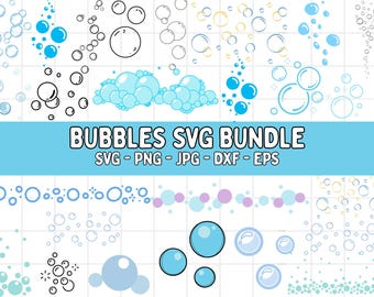 Bubbles SVG Bundle: Soap Bubbles Clipart, Vector Cut File