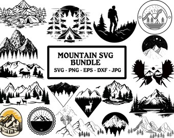 Bergbos SVG-clipartbundel (digitale download)