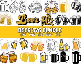 Beer SVG Clipart Bundle: Craft Beer, Mugs, Bottles (Digital Download)