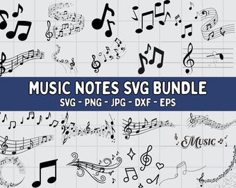 Music Notes SVG Bundle: Musical Clipart, Cricut Cut Files (Instant Download