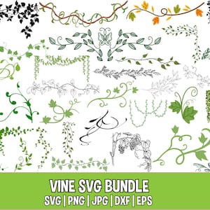 Vine Silhouette SVG: Leaf Vines Vector Graphics (PNG, DXF)