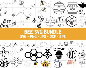 Pakiet pszczół SVG: Clipart z pszczołą miodną, cytaty, kalambury (pobranie cyfrowe)