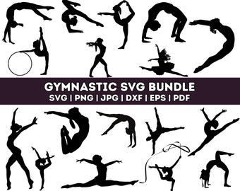 Gymnast SVG Cutting Files: Gymnastics Silhouette (Instant Download)