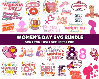 Women's Day SVG Bundle: Girl Boss, Women Power (Digital Files)