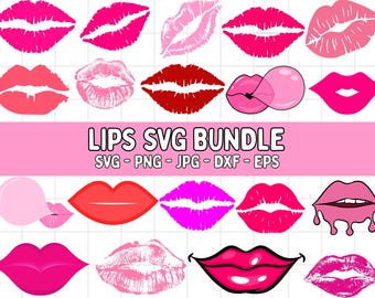 Lips SVG Bundle: Kiss Cut Files for Cricut (Digital Download