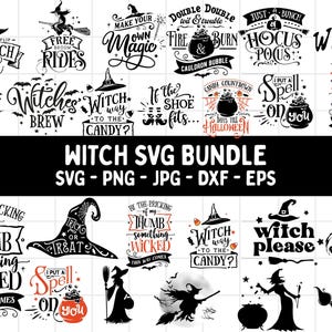 Witchy Quotes SVG Bundle: Wicca, Halloween, Magic Clipart (Digital Download)