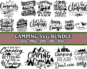Camping SVG Bundle: Adventure Cut Files (Digital Download)
