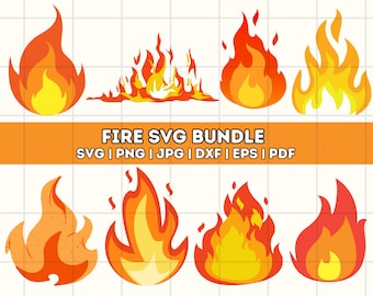 Fire Flames SVG Bundle: ClipArt Graphics (Digital Download)