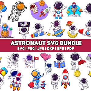 Pakiet Astronaut Svg Png, Astronaut z rakietą svg, dzieciak astronauta svg, Universe Svg, Spaceman svg, Space SVG