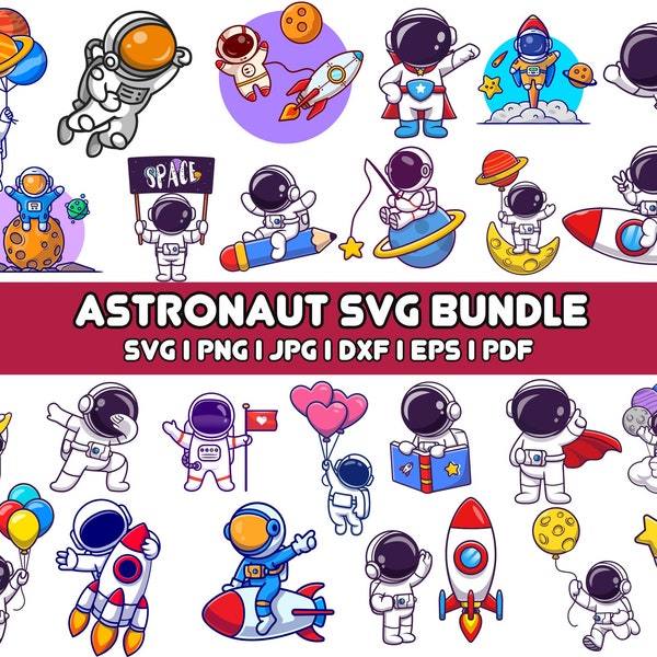 Astronaut Svg Png Bundle, Astronaut with rocket svg, kid astronaut svg, Universe Svg, Spaceman svg, Space SVG